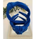 Tiara Turbante de Tecido com Laço - Azul