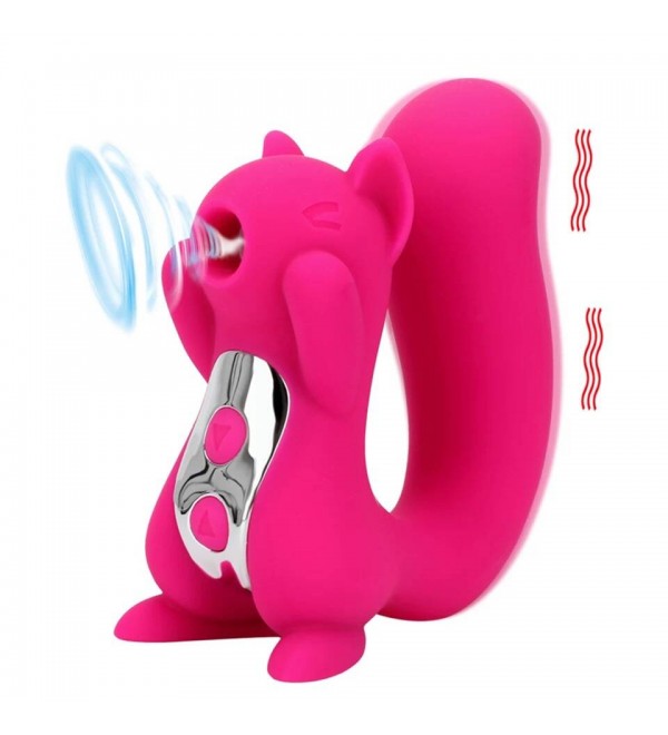 Vibrador e Sugador Esquilo - Rosa Pink